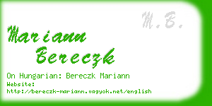 mariann bereczk business card